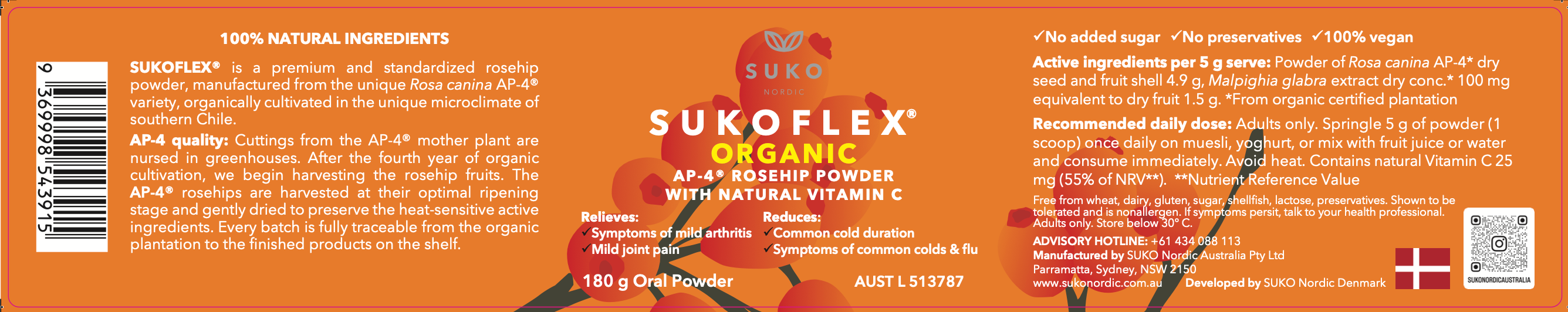 SUKOFLEX® Rosehip Powder (AP-4®) - 180g